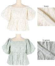 Japanese style jacquard short babydoll top