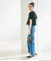 Temperamental bow tulle shape princess short-sleeved top