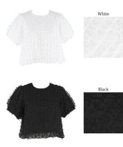 Temperamental bow tulle shape princess short-sleeved top