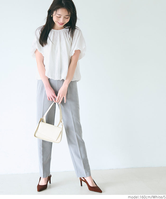 Cotton Petal Lace Puff Short Sleeve Temperament Top