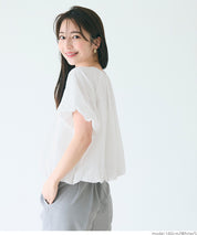 Cotton Petal Lace Puff Short Sleeve Temperament Top