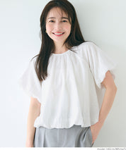 Cotton Petal Lace Puff Short Sleeve Temperament Top