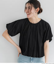 Cotton Petal Lace Puff Short Sleeve Temperament Top