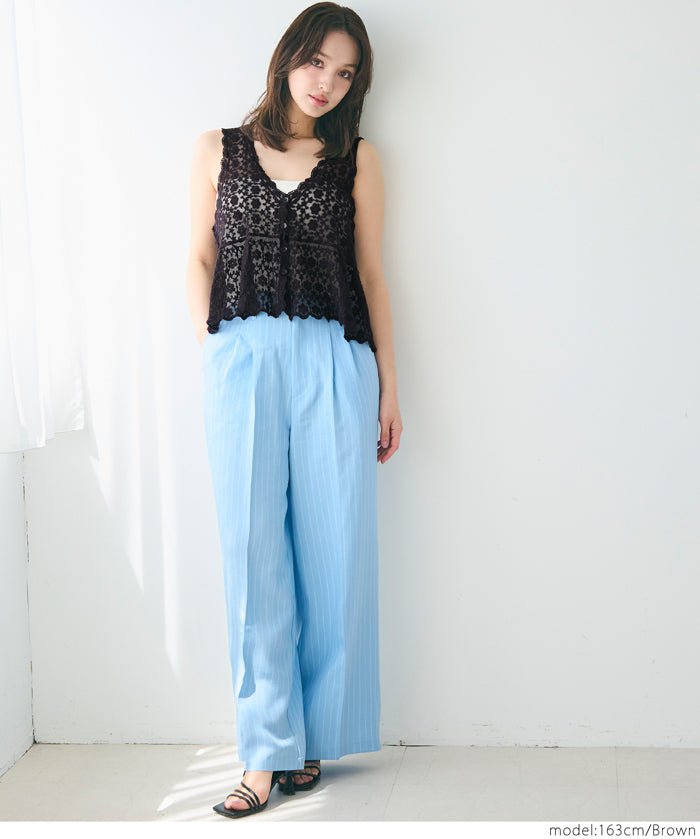 Sheer Lace V-Neck Vest