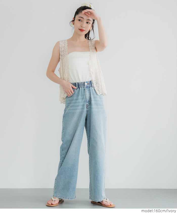 Sheer Lace V-Neck Vest