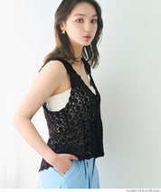 Sheer Lace V-Neck Vest