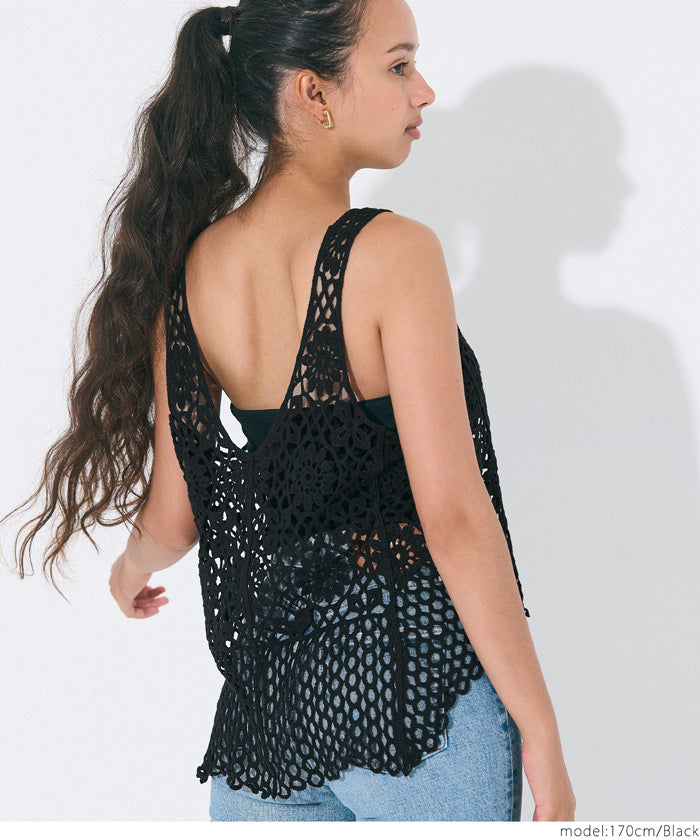 Summer crochet outer vest