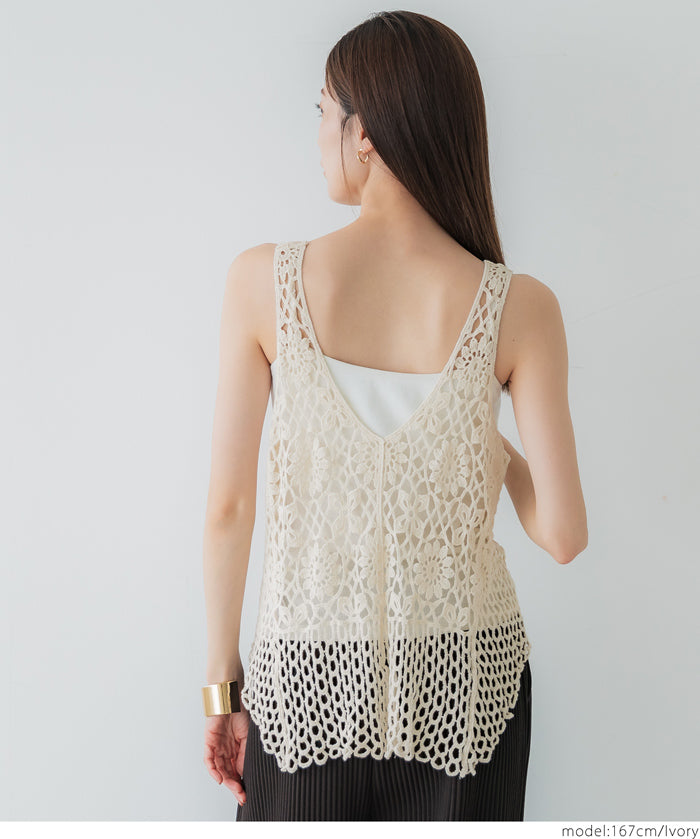 Summer crochet outer vest