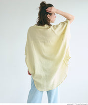 Linen loose short sleeve shirt