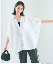Linen loose short sleeve shirt