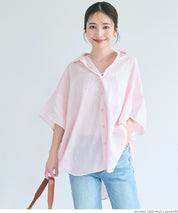 Linen loose short sleeve shirt