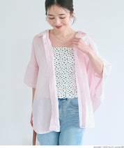 Linen loose short sleeve shirt