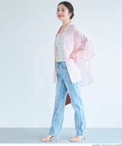 Linen loose short sleeve shirt