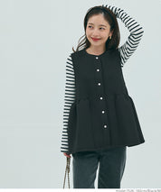 Firm pearl button peplum vest