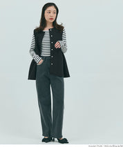 Firm pearl button peplum vest