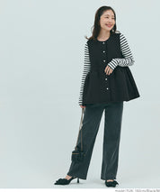 Firm pearl button peplum vest