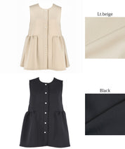 Firm pearl button peplum vest