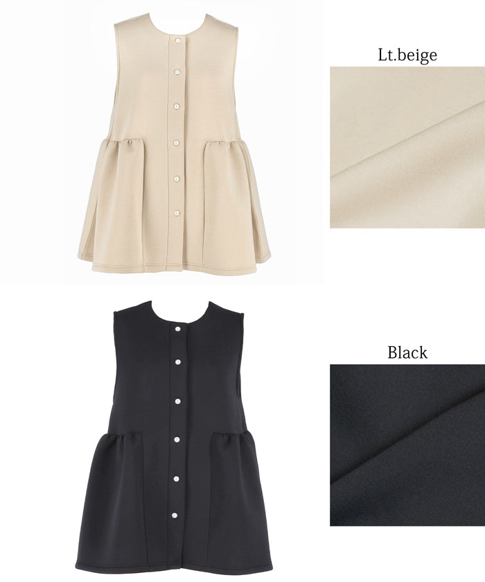 Firm pearl button peplum vest