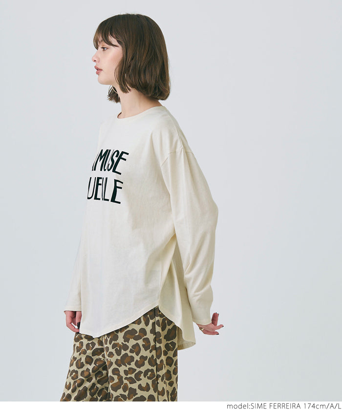 Tail cut assorted logo long sleeve top