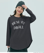 Tail cut assorted logo long sleeve top