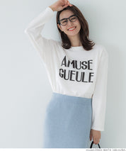 Tail cut assorted logo long sleeve top