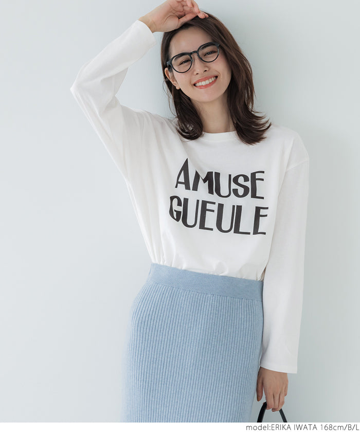 Tail cut assorted logo long sleeve top