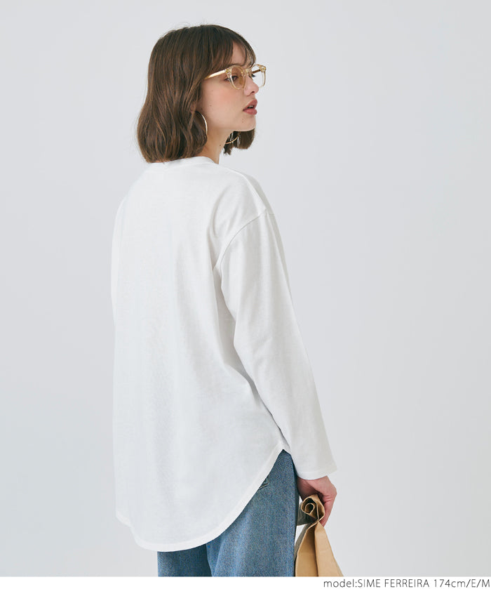 Tail cut assorted logo long sleeve top