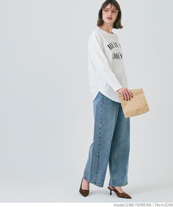 Tail cut assorted logo long sleeve top