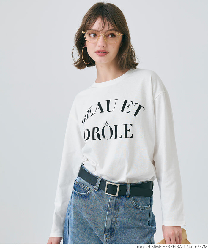 Tail cut assorted logo long sleeve top