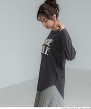 Tail cut assorted logo long sleeve top