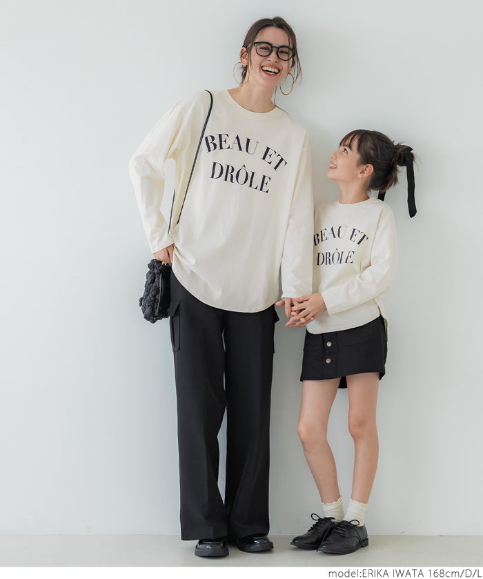 Tail cut assorted logo long sleeve top