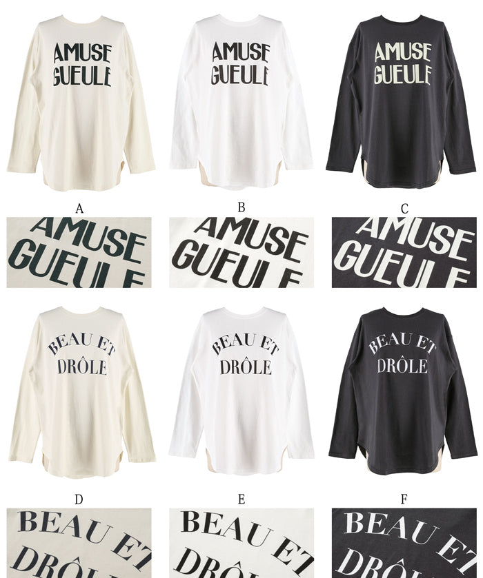 Tail cut assorted logo long sleeve top