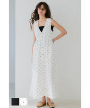 V-neck front zip-up waist vest dress