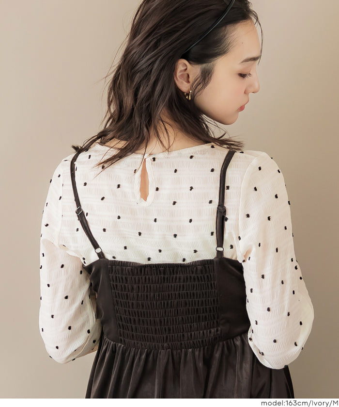 Polka dot sheer top