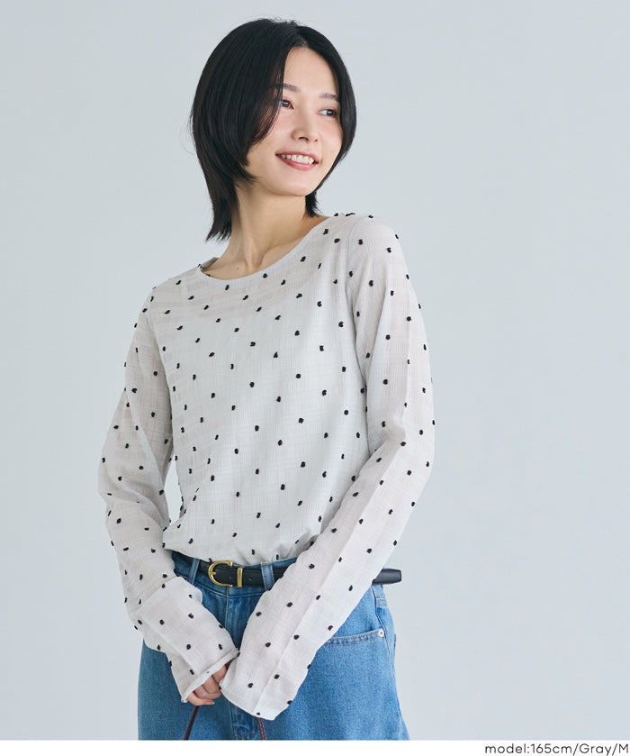 Polka dot sheer top
