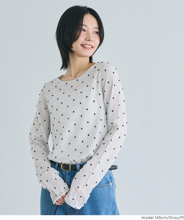 Polka dot sheer top