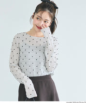 Polka dot sheer top