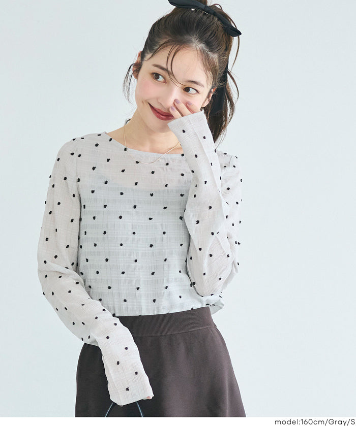 Polka dot sheer top