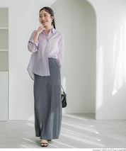 Self-cut random rib pleated skirt