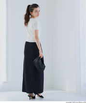 Self-cut random rib pleated skirt