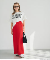 Self-cut random rib pleated skirt