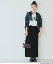 Self-cut random rib pleated skirt