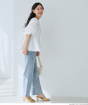 Japanese style back bow puff sleeves and stiff babydoll top
