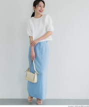 Textured puff-sleeve top