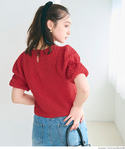 Textured puff-sleeve top