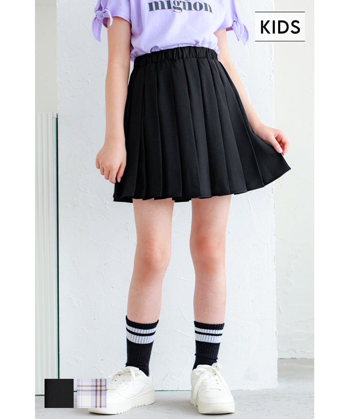 Children's Japanese style all-match elastic pleated skirt