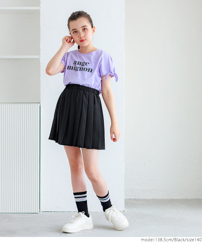 Children's Japanese style all-match elastic pleated skirt
