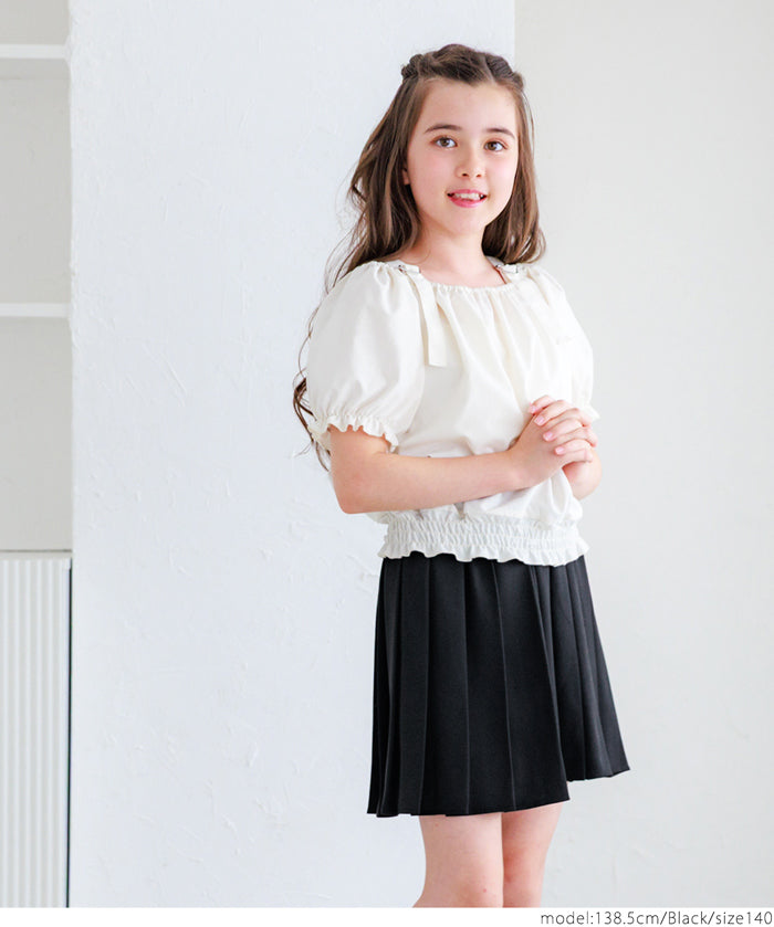 Children's Japanese style all-match elastic pleated skirt