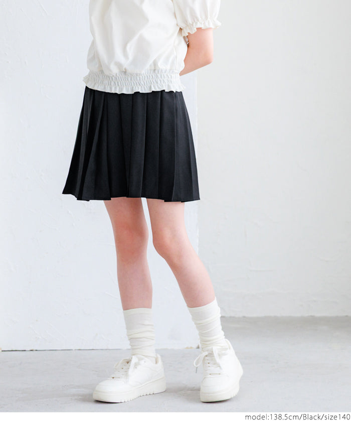 Children's Japanese style all-match elastic pleated skirt