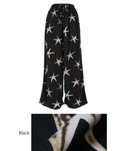 Summer starfish holiday style casual wide pants